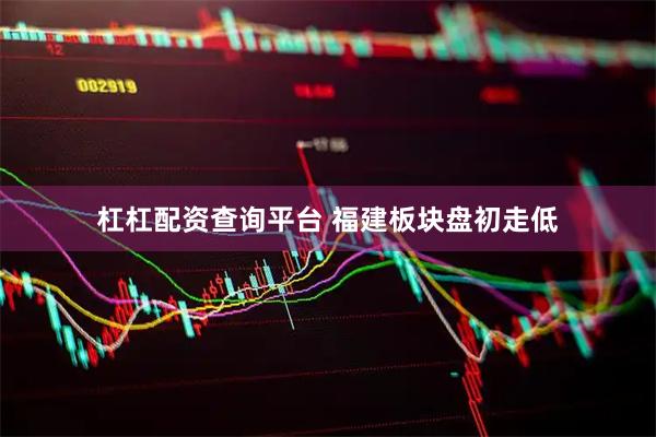 杠杠配资查询平台 福建板块盘初走低